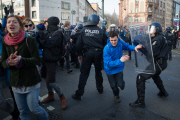 Blockupy Proteste anlässlich der EZB Eröffnung in Frankfurt