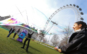 Guinness World Record for the World's Largest Bubble, London, Britain - 18 Mar 2015