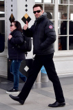 *EXCLUSIVE* Hugh Jackman gives a thumbs up as he takes the family on a boat