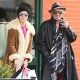 Keith Richards, Patti Hansen, Theodora Richards and Alexandra Richards Leaving  Sant Ambroeus Restaurant