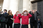 Solar Eclipse, Cardiff, Wales, Britain - 20 Mar 2015