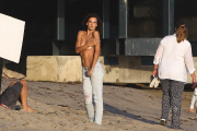 Topless Alessandra Ambrosio Sizzles for Beach Photo Shoot