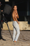 Topless Alessandra Ambrosio Sizzles for Beach Photo Shoot