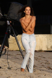 Topless Alessandra Ambrosio Sizzles for Beach Photo Shoot