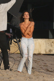 Topless Alessandra Ambrosio Sizzles for Beach Photo Shoot