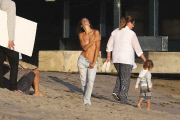 Topless Alessandra Ambrosio Sizzles for Beach Photo Shoot