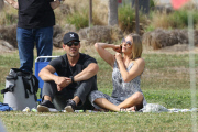 LeAnn Rimes and Eddie Cibrian watch the kids play soccer at the park