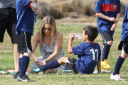 LeAnn Rimes and Eddie Cibrian watch the kids play soccer at the park
