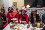 'Posh Club' Ritz-inspired tea party for pensioners, London, Britain - 25 Mar 2015
