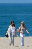 *EXCLUSIVE* Jessica Biel shows off huge baby bump during a beach walk
