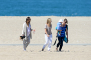 *EXCLUSIVE* Jessica Biel shows off huge baby bump during a beach walk
