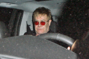 *EXCLUSIVE* Elton John makes a low-profile as he leaves his birthday dinner