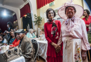 'Posh Club' Ritz-inspired tea party for pensioners, London, Britain - 25 Mar 2015