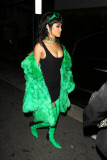 Rihanna Rocks Versace Green Fur Coat & Thigh-High Boots to dinner in L.A. - Part 2
