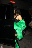 Rihanna Rocks Versace Green Fur Coat & Thigh-High Boots to dinner in L.A. - Part 2