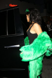 Rihanna Rocks Versace Green Fur Coat & Thigh-High Boots to dinner in L.A. - Part 2