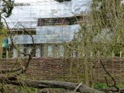 Builders ordered to remove new fencing at home of George Clooney and Amal Alamuddin in Sonning-on-Thames, Berkshire, Britain - 30 Mar 2015