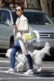Hot mama Olivia Wilde takes her prescious pooch Paco for a morning walk