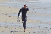 Liam Hemsworth goes for a surf session in Malibu