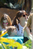 Jennifer Garner poses with Mickey Mouse during fun family day at Disneyland!
