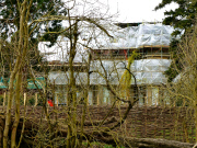 Fencing erected at the home of George Clooney and Amal Alamuddin, Sonning-on-Thames, Berkshire, Britain - 04 Apr 2015