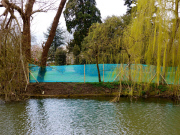Fencing erected at the home of George Clooney and Amal Alamuddin, Sonning-on-Thames, Berkshire, Britain - 04 Apr 2015