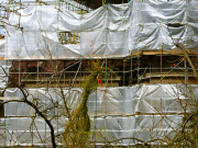 Fencing erected at the home of George Clooney and Amal Alamuddin, Sonning-on-Thames, Berkshire, Britain - 04 Apr 2015