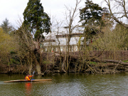 Fencing erected at the home of George Clooney and Amal Alamuddin, Sonning-on-Thames, Berkshire, Britain - 04 Apr 2015