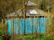 Fencing erected at the home of George Clooney and Amal Alamuddin, Sonning-on-Thames, Berkshire, Britain - 04 Apr 2015