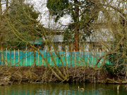 Fencing erected at the home of George Clooney and Amal Alamuddin, Sonning-on-Thames, Berkshire, Britain - 04 Apr 2015