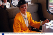 QUEEN MARGRETHE  TRAVELLING IN THE DANISH ROYAL TRAIN, DENMARK, 1990's