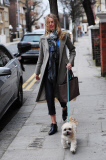 EXC: DONNA AIR TAKES HER DOG FOR A WALK