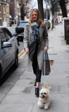 EXC: DONNA AIR TAKES HER DOG FOR A WALK
