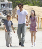 Exclusive... Brad Falchuk Out With His Children On Easter 