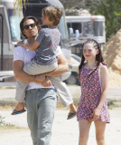 Exclusive... Brad Falchuk Out With His Children On Easter 