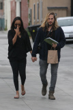 *EXCLUSIVE* Zoe Saldana and Marco Perego hold hands and chat on the phone while getting a parking ticket