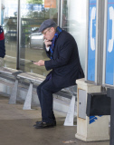 Actor James Spader grabs a cigarette at LAX whilst with his look alike son **NO UK**