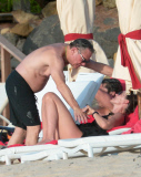 Tamara Mellon and Michael Ovitz kissing in St Barts