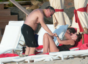 Tamara Mellon and Michael Ovitz kissing in St Barts