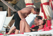 Tamara Mellon and Michael Ovitz kissing in St Barts