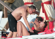 Tamara Mellon and Michael Ovitz kissing in St Barts