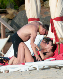 Tamara Mellon and Michael Ovitz kissing in St Barts