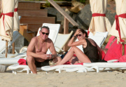 Tamara Mellon and Michael Ovitz kissing in St Barts