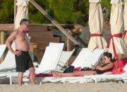 Tamara Mellon and Michael Ovitz kissing in St Barts