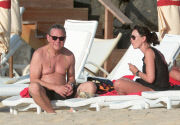 Tamara Mellon and Michael Ovitz kissing in St Barts