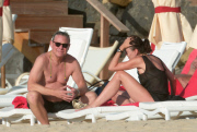Tamara Mellon and Michael Ovitz kissing in St Barts