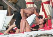 Tamara Mellon and Michael Ovitz kissing in St Barts