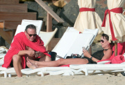 Tamara Mellon and Michael Ovitz kissing in St Barts