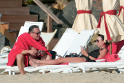Tamara Mellon and Michael Ovitz kissing in St Barts