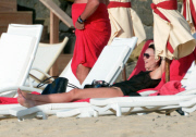 Tamara Mellon and Michael Ovitz kissing in St Barts